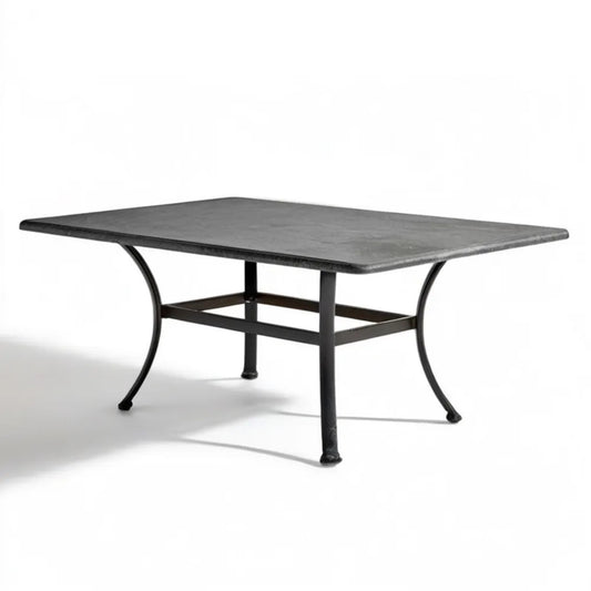 Prostokątny stół ogrodowy stalowy ciemnoszary/czarny 150 x 90 x 72 cm
